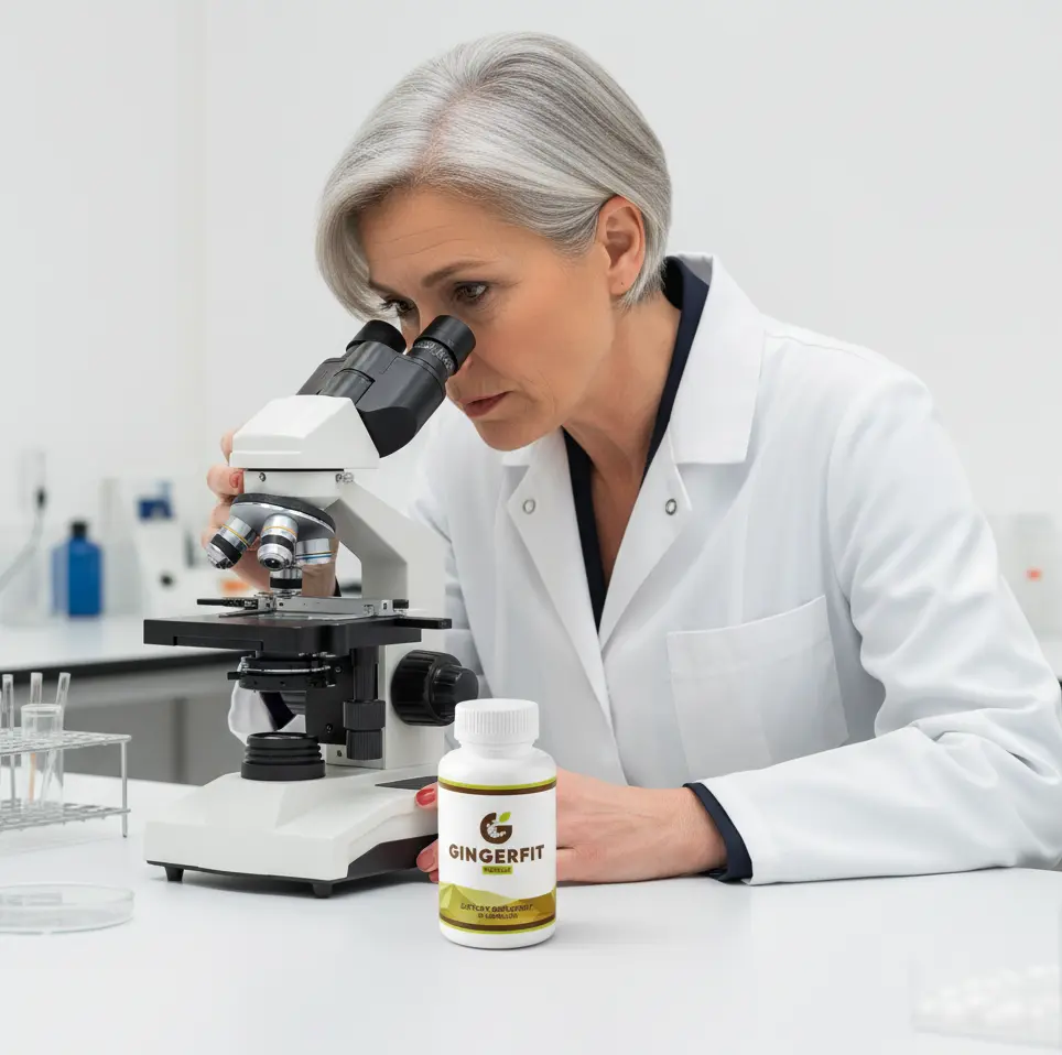 GingerFit Produktflasche und frischer Ingwer